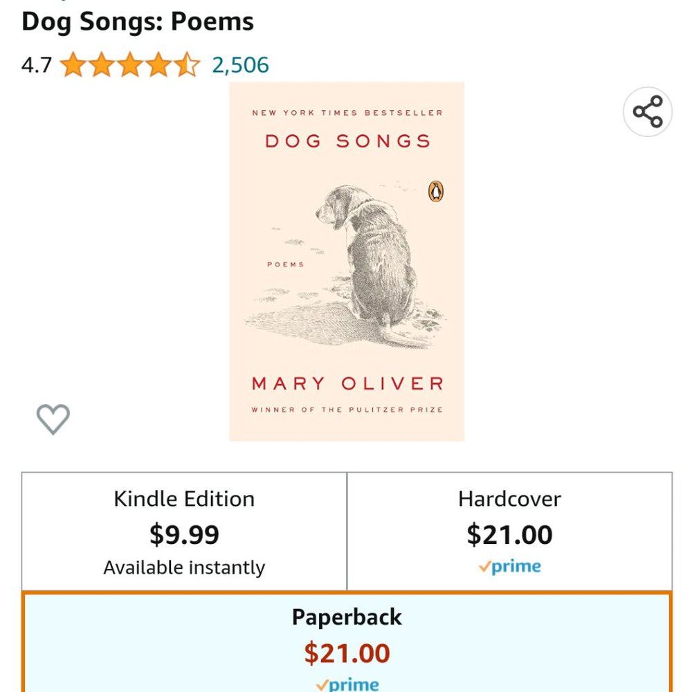 Dog Songs Mary Oliver